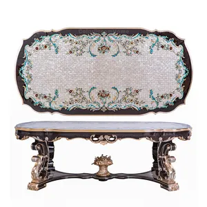 Антикварная домашняя мебель, Классический (старый) столовый стол, роскошный обеденный стол во французском стиле на 10 мест