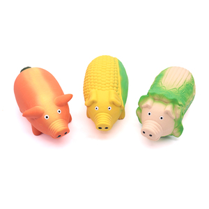 Natural Latex Squeaky <b>Dog</b> Chew Toy Spotted Pig Interactive Teething Training Pet Toy - Product Image 2
