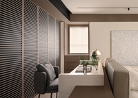 Ensemble de meubles de chambre à coucher de suite exécutive d'hôtel haut de gamme personnalisé, style italien, luxe léger, moderne, en bois massif et MDF, canapé-lit, bureau, chaise