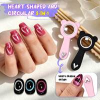 Aimant double extrémité 2-en-1 pour effet œil de chat, cœur et anneau, pour effet ongles cœur et trou noir, vente en gros