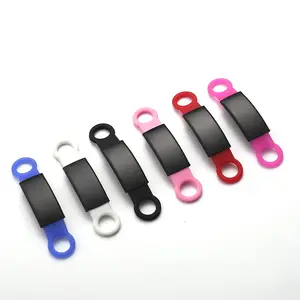 Vật Nuôi Khắc Cá Nhân Chó Và Mèo Trống ID Tag Trượt Trên Cổ Áo Silicone Dog Id Tag