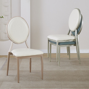 Offre Spéciale petit hôtel en cuir préside l'acier doré en gros bon marché avec le style de luxe en métal de banquet pour des parties - Product Image 3