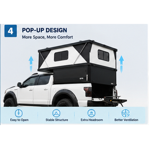 TP07W Tenda da Tetto per Camion con Porta in Vetro Temperato, Guscio per Camper con Finestre Panoramiche - Product Image 4