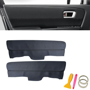 Honda Pilot <b>Door</b> <b>Trim</b> Kits 2009-2015 True Microfiber Leather Red Stitching Front Panels - Product Image 5