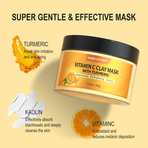 Toptan OEM c vitamini zerdeçal maske krem derin temizlik solmaya akne işaretleri sıkılaştırıcı nemlendirici nemlendirici çamur filmi - Product Image 4