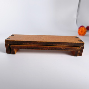 Japanese Style Wooden <b>Bench</b> <b>Set</b> Peach Wood Color Rectangle Shape <b>Table</b> Decoration Accessories - Product Image 3