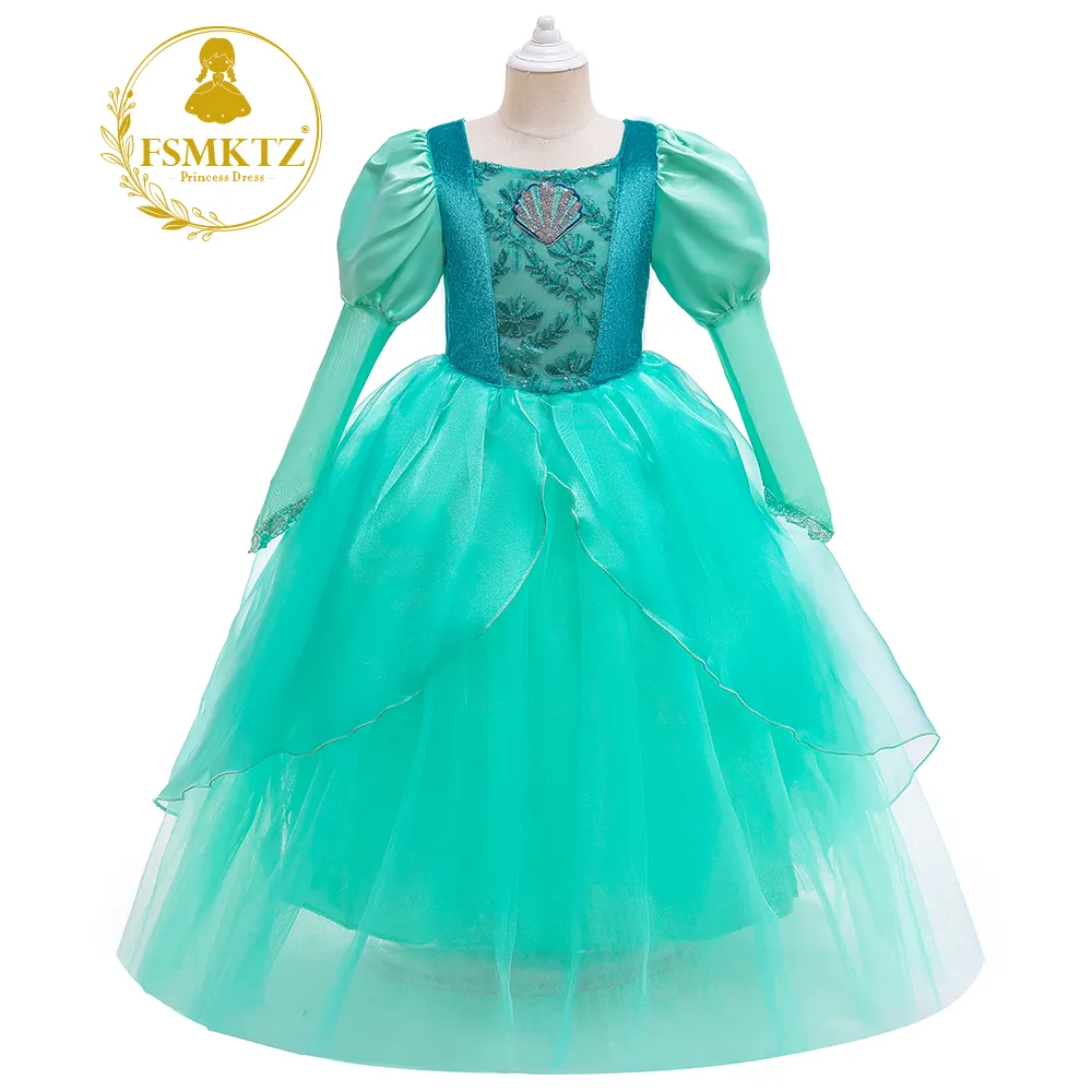 Mermaid Ariel Princess Dress For Children Baby Girl Halloween Costume Christmas Dress Rapunzel Dress