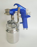 Pistolet de pulvérisation Air Green Hvlp avec réservoir inférieur 1000 ml en aluminium, pistolet de pulvérisation de peinture plastique à base d'eau modèle 4001