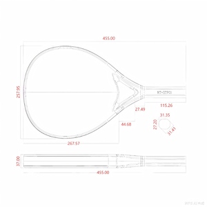 ไม้พัดเดลคาร์บอนไฟเบอร์ไฮบริด12K/3K ทรงกลมไส้โฟม EVA ความหนาปานกลางสำหรับผู้เล่นระดับเริ่มต้นถึงปานกลาง - Product Image 2