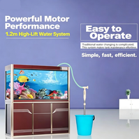 Nettoyeur de gravier d'aquarium électrique rechargeable avec sac filtrant, pompe à vide pour le changement d'eau du réservoir de poissons, alimenté par batterie/CC