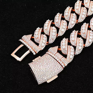 תכשיטי היפיופ מוצק כבד 22 מ "מ קושצייתי 925 כסף סטרלינג ורוד מצופה זהב מרומה שרשרת מעוטרת - Product Image 3