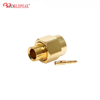 Fabricante de conectores RF chapados en oro Conector macho SMA Conectores de soldadura/tipo de soldadura para cable coaxial semiflexible/rígido RG402 RG141