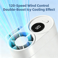 Ventilateur portable rechargeable AntarcChill Mini Clip 2400 mAh, ventilateur de taille rotatif à 360 degrés, ventilateur de bureau et de cou turbo