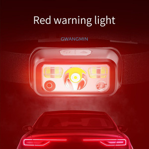 Lampe frontale LED 100LM rechargeable par USB avec capteur de mouvement noir pour la course nocturne, la pêche et les patrouilles - Product Image 3