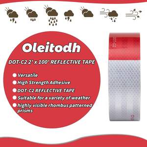 Rubans de sécurité à points, imperméables, autocollants, pour remorque, extérieur, ruban réfléchissant de précaution, ruban de signalisation pour véhicules, bateau - Product Image 2