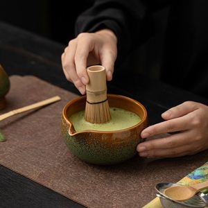 Handmade Kiln Glaze Starry Sky Matcha Set, Japanese Style Matcha Whisk Stand & Tea Bowl Professional Tea Making <b>Tools</b> - Product Image 4