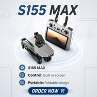 Drone S155 MAX pour Débutants avec Nacelle 3 Axes, Moteur Brushless, Évitement d'Obstacles, WIFI 5G, GPS, FPV, Caméra RC Ultra HD et Écran de Contrôle à Distance en Plastique