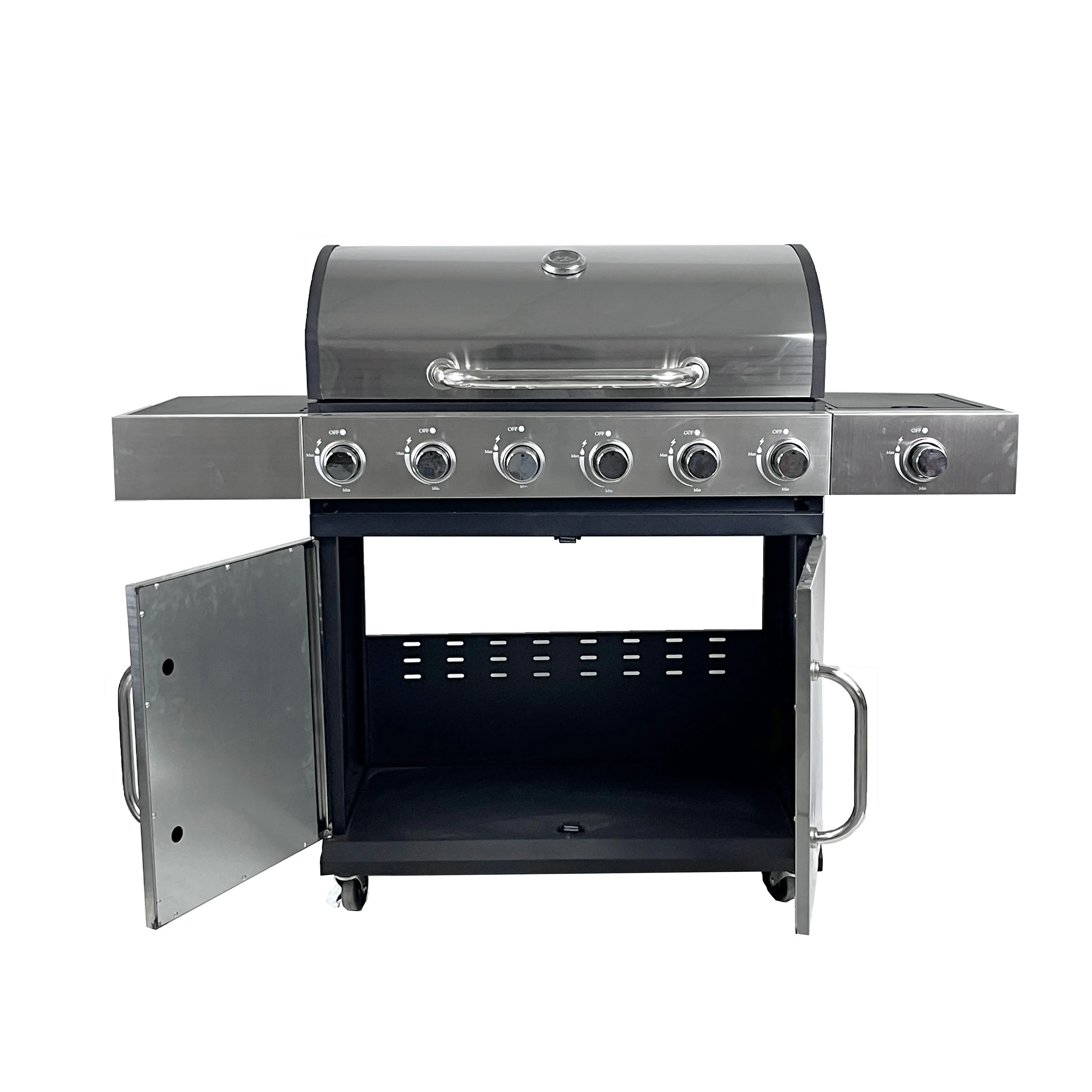 Outdoor Bbq Gas Grill 6 Branders Barbeque Propaan Gas Grill Met Zijbrander Voor Outdoor Party