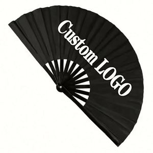 Abanicos Plegables de Tela con Varillas Grandes Ecológicos Personalizados 2025, Logotipo Pintado Personalizado, Artesanías de Plástico - Product Image 3