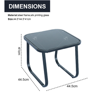 Ensemble de meubles de balcon et de patio en métal, trois pièces, canapé de loisirs, ensemble de chaises à bascule imperméables pour l'extérieur avec table basse en verre