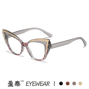 แว่นตา Yingtai ทรงแคทอาย สีสันตัดกัน กรอบเต็ม ป้องกันแสงสีฟ้า สำหรับผู้หญิง พร้อมเลนส์สายตา รุ่นใหม่ปี 2025 - Product Image 3