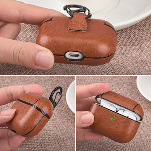 Étui en cuir PU pour <span class=keywords><strong>Airpods</strong></span> Pro Housse de protection de luxe Étui pour écouteurs Boucle pour Air Pods Pro 3 Écouteurs Fundas - Product Image 4