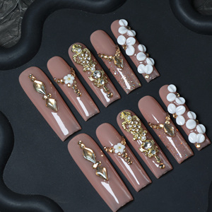 Uñas acrílicas de lujo hechas a mano al por mayor, uñas postizas acrílicas de cobertura completa, etiqueta privada, uñas postizas de alta calidad - Product Image 3