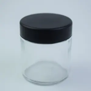 Custom Logo 2oz 3oz 4oz 5oz 8oz 10oz Child Resistant Straight Sided Flower Packaging Clear Glass Jar With Lid