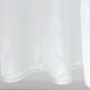 Luxus Weichen Stoff Polyester Satin Plain Weiß Hookless Dusche Vorhang Für Hotel