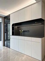 Armoires de présentation pour restaurant en bois massif de haute qualité personnalisables, solutions de rangement, armoire de salle à manger moderne, élégante et stylée