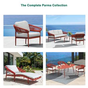 Express Garden Modern Hotel Mobilier d'extérieur Ensemble de canapés rouges Meubles de cour de luxe tissés en corde Ensemble de canapés d'extérieur - Product Image 3