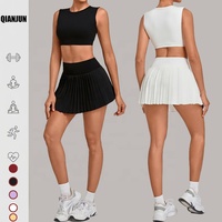 Tenue de tennis pour femme : hauts courts moulants sexy, robe de sport, ensemble short intégré à séchage rapide, ensembles de jupes de golf