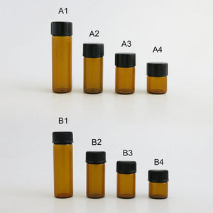 Mini <span class=keywords><strong>bouteille</strong></span> de flacon de gaz brun ambré 1ml 2ml 3ml 5ml 10ml avec bouchon d'insertion de <span class=keywords><strong>goutteur</strong></span> bouchon à vis pour test d'échantillon liquide d'huile essentielle - Product Image 3