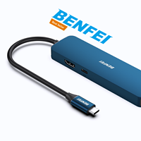 BENFEI 6-IN-1 USB-A/USB-C MULTI-PORT HUB 4K 60Hz HD MI PD 100W 1000Mbps Ethernet USB3.0x3