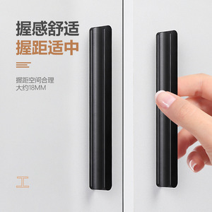 Aluminum Alloy <b>Cabinet</b> Handle Bar Matte Black Minimalist Design For Kitchen Wardrobe Doors And Drawers K141 - Product Image 1
