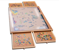 Table de puzzle portable avec tiroirs et couvercle, 30"x22", pour adultes, capacité 1000 pièces