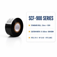 Ruban de marquage à chaud noir de 30 mm de largeur pour la codification de la date, compatible avec les machines de codage plastique SCF900