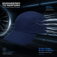 Gorra Deportiva Azul Marino Perforada con Visera Curva y Cordón Trasero Ajustable, Venta al Por Mayor Directo de Fábrica