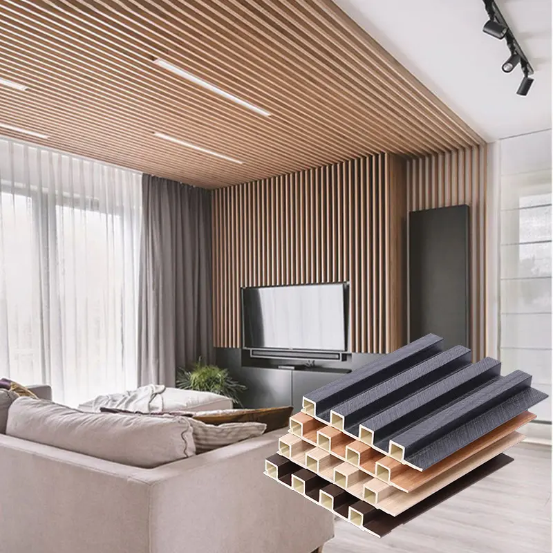 Роскошные Настенные Панели, водонепроницаемые Дизайнерские офисные стены, потолочные украшения с деревянной пластиковой композитной облицовочной панелью