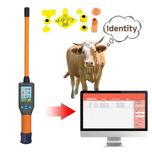 Handheld RFID Livestock Microchip Scanner Reader 134.2KHz FDX-B Animal ID Pet Cattle Sheep Identification