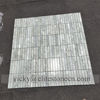 Mosaïque de carreaux linéaires en marbre vert émeraude désertique pour crédence murale
