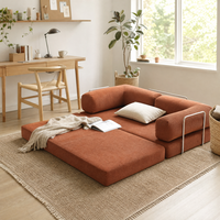 Canapé-lit en velours côtelé, directement de l'usine, pliable et modulaire, confortable pour les salons, les chambres d'hôtes et les petits appartements