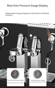 Máquina de Café Espresso Comercial Semiautomática Profesional, 2 Grupos, Acero Inoxidable, 9 Bares, para Hotel - Product Image 4