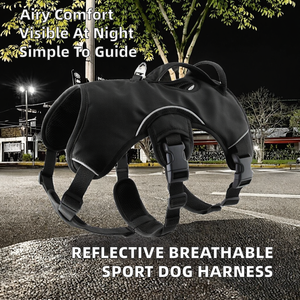 Pet Supplies Solid Nylon Reflective Custom Breathable Sport Harness with Handle XS Size for <b>Dogs</b> Easy Control - Product Image 2