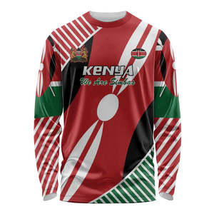 Großhandel Niedrige Preise Anpassen Kenia Rugby Jersey Flagge Farben Langarm hemden Rugby Team Uniform Schnellt rocknende atmungsaktive Hemden - Product Image 1