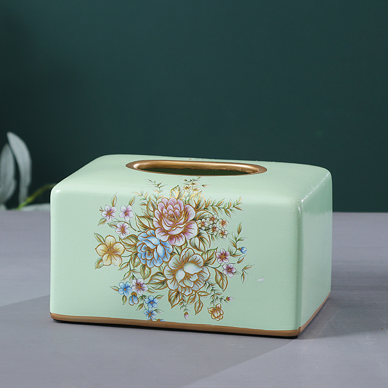 Boîte à mouchoirs carrée, violettes mille rouge.