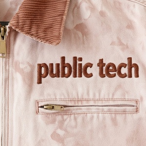 OEM Custom Distressed Embroidered Patchwork Front Logo <b>Men's</b> Winter Zip-Up Workwear Canvas <b>Trucker</b> Acid Wash Bomber Barn <b>Jacket</b> - Product Image 3