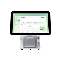 Système de point de vente tout-en-un de 15,6 pouces avec écran tactile double, système de point de vente Android, imprimante, scanner, terminal de caisse