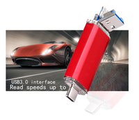 Flash Drive USB 3.0 Tipe-C Baru Antarmuka USB-A 8GB-256GB Logam Logo Kustom Kapasitas Asli 100% Garansi 24 Bulan