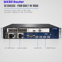 Routeur Edge MX80 de Classe Opérateur, Capacité 80G, 4 Ports 10G, BGP MPLS L3 VPN, Montage en Rack 2U pour Centre de Données Cloud, En Stock